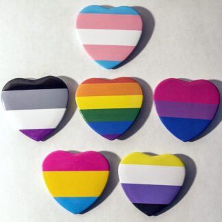 Pride Heart Button Badges